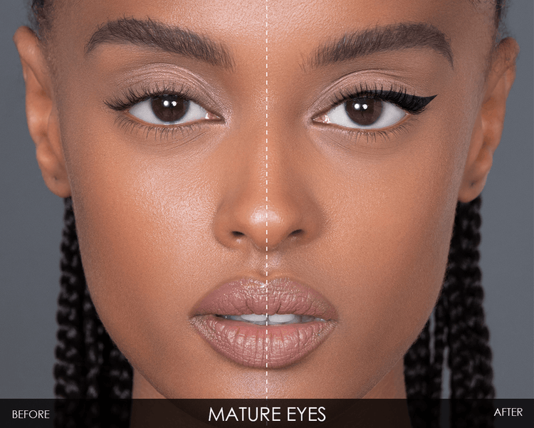 MACRO BLADE PRO FLOW PRECISION EYELINER model look before and after