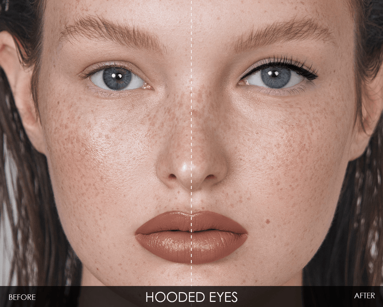 MACRO BLADE PRO FLOW PRECISION EYELINER model look before and after