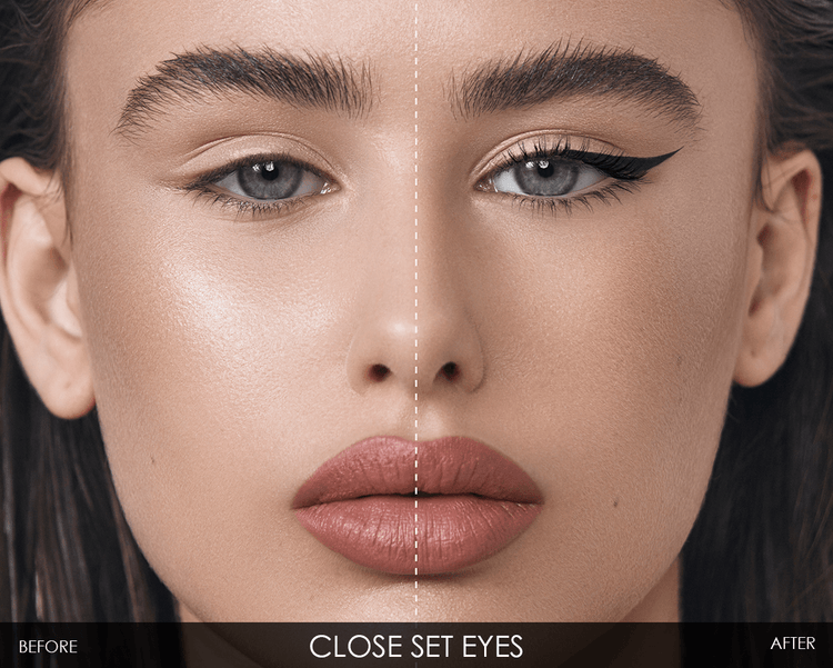 MACRO BLADE PRO FLOW PRECISION EYELINER model look before and after