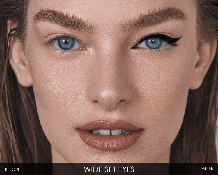 MACRO BLADE PRO FLOW PRECISION EYELINER model look before and after